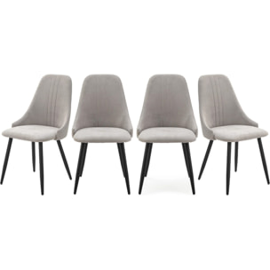 Lot de 4 chaises en tissu - SOAN
