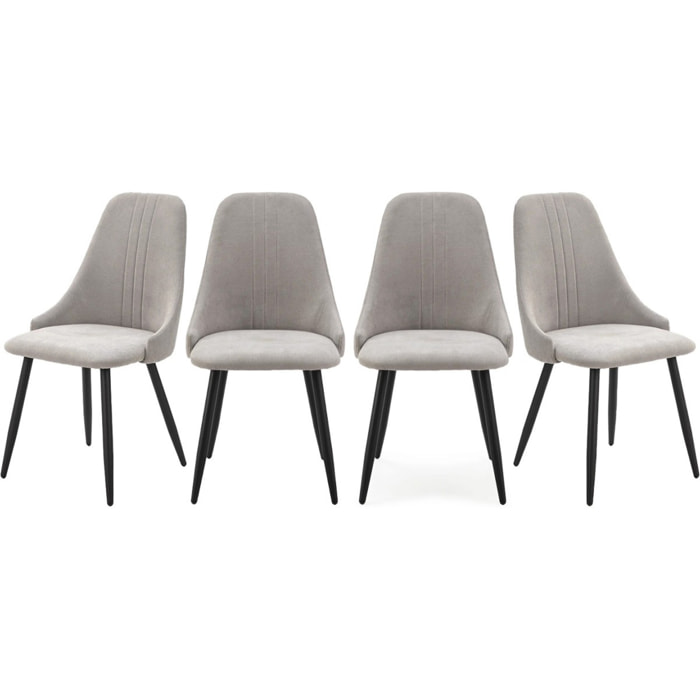 Lot de 4 chaises en tissu - SOAN