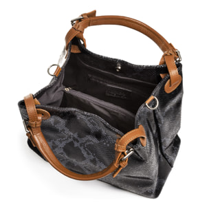 Emanuela Borsa tote Donna.Pelle autentica Camoscio Python Dollaro