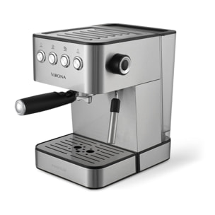 Cafetera Verona con portafiltro de doble salida - Expresso - Bomba italiana - 20 Bares - Vaporizador orientable