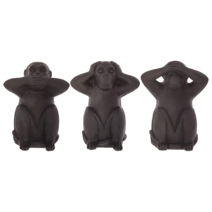 Lot de 3 singes Sagesse H.23cm résine