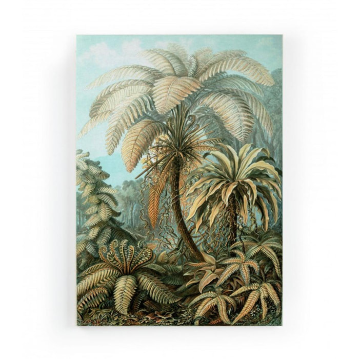 Lienzo vintage palm - turquesa y multicolor - 60x2,5x40cm