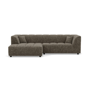 Curtis - canapé d'angle gauche 4 places avec accoudoir en tissu texturé - Vert Olive