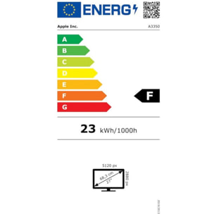 Ecran PC 5K APPLE Studio Display 27'' Verre Standard Pied inclinable
