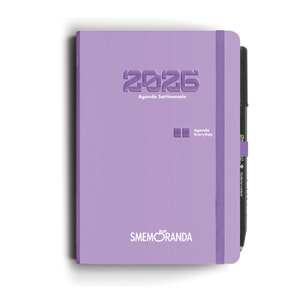 Agenda Smemoranda Everyday 2026 Settimanale 12 mesi , B6, glicine
