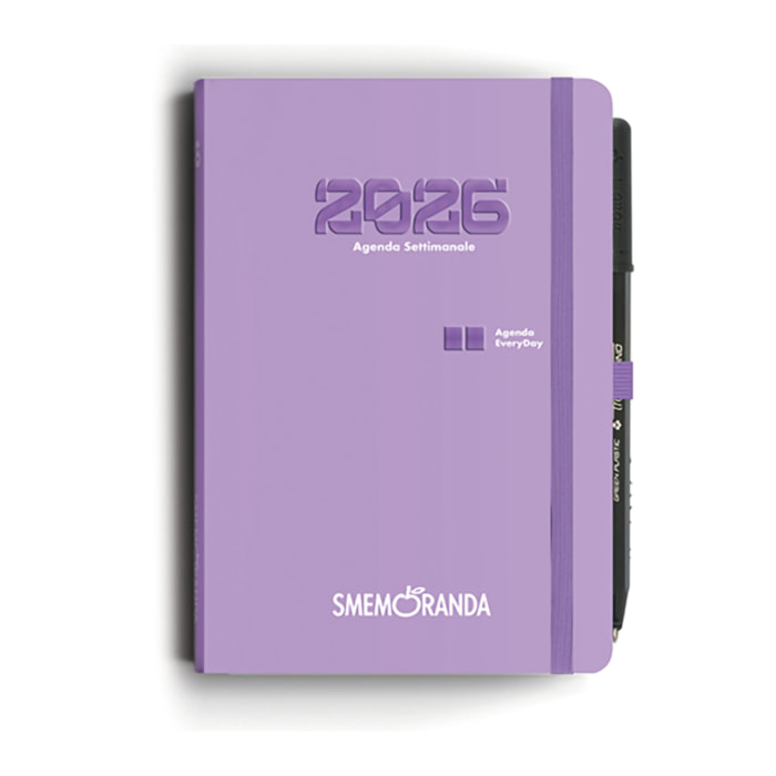 Agenda Smemoranda Everyday 2026 Settimanale 12 mesi , B6, glicine
