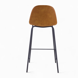 Pack 4 chaises pour îlot central camel et marron 65 cm - Henrik