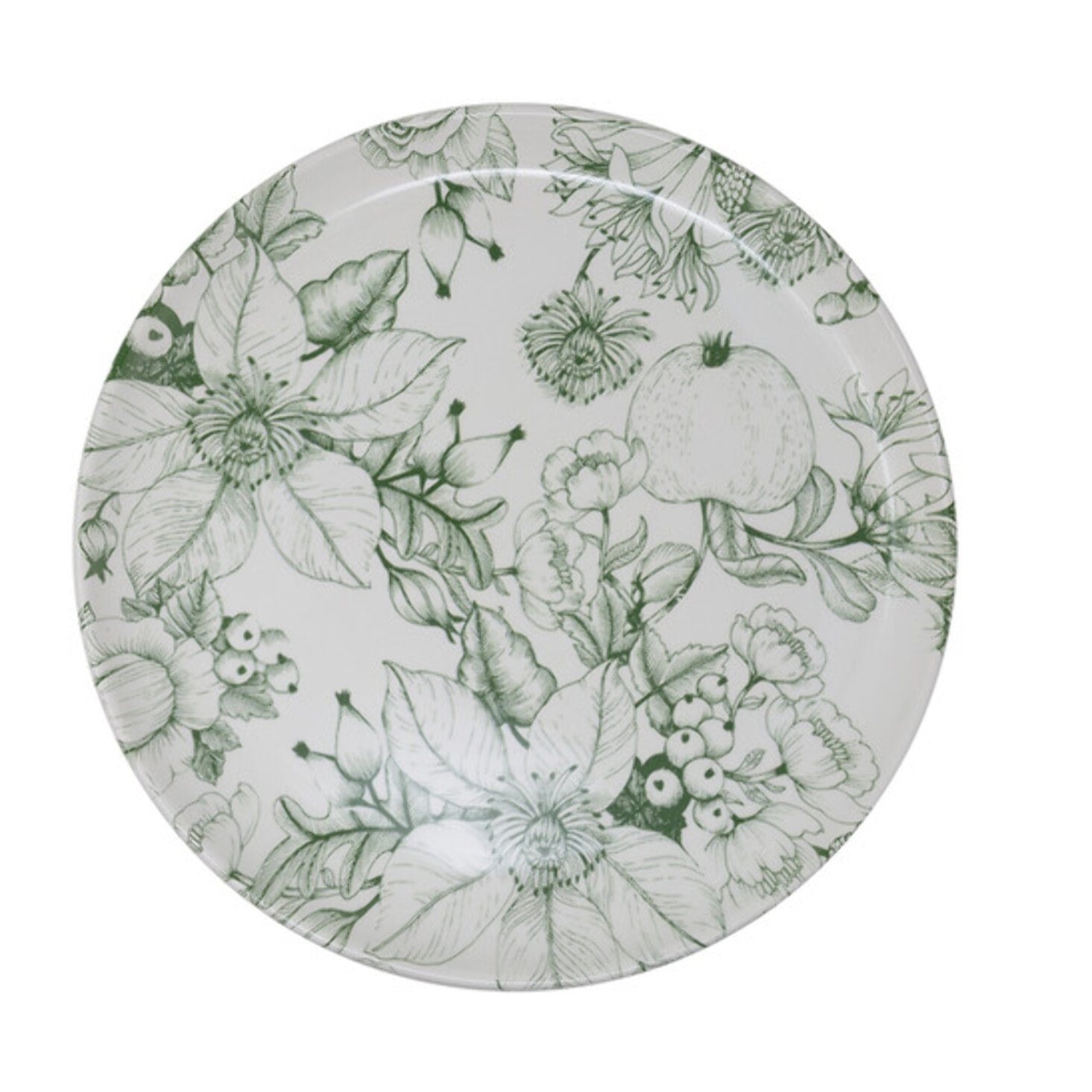 Piatto da portata tondo Jacquard in ceramica sottosmalto