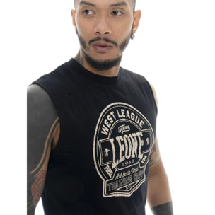 T-shirt smanicata da uomo in cotone Leone Military 1947