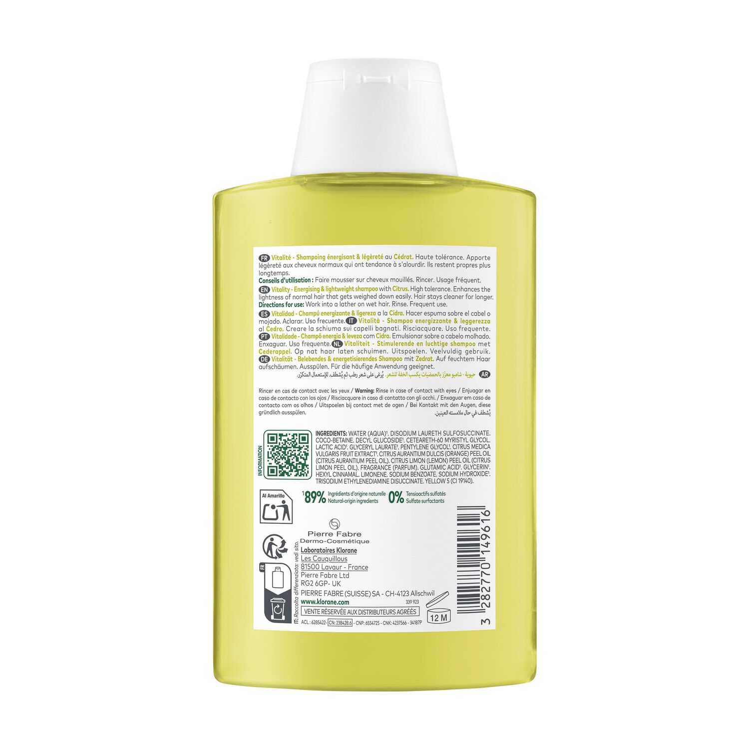 Cédrat  - Shampooing Vitalité énergisant & légèreté