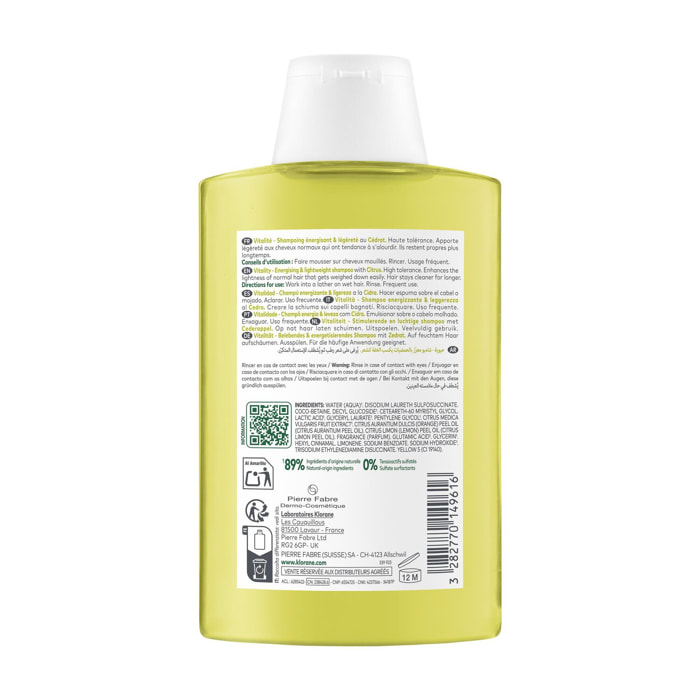 Cédrat  - Shampooing Vitalité énergisant & légèreté