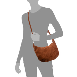 Atessa bolso bandolera de piel auténtica gamuza.