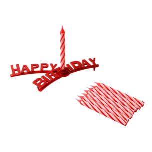 Lot de 2 bougies d'anniversaire avec support anniversaire Fackelmann Rio party