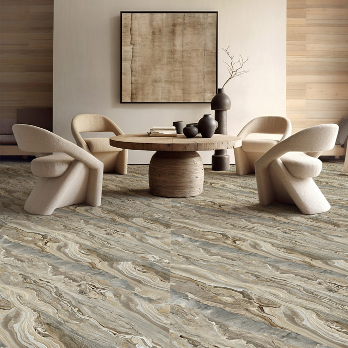 Revêtement sticker sol - MARBRE DE CAMPOBASSO - Rouleau adhésif Protection Anti-dérapant