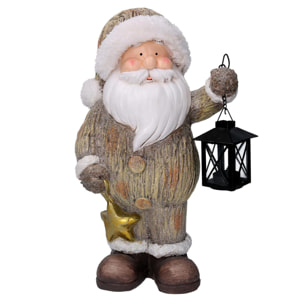 Babbo natale in resina grigio cm25,5x17h44