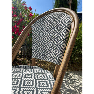 BISTRO - Lot de 2 fauteuils de jardin empilables en aluminium - bleu