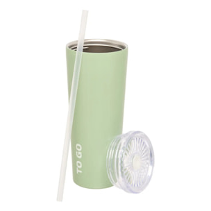 Gobelet isotherme avec paille 0,7Lvert