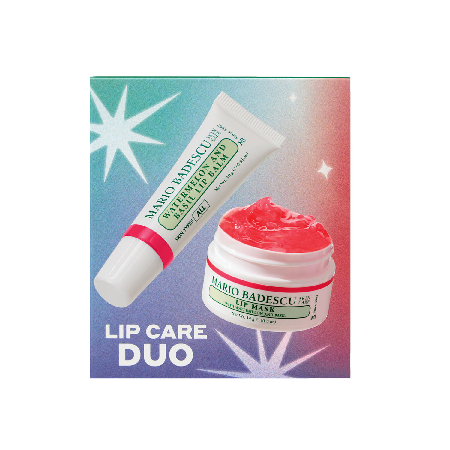 Watermelon And Basil - Coffret Édition Limitée Baume à Lèvres Nourrissant 10g + Masque à Lèvres Riche pour la Nuit 14g
