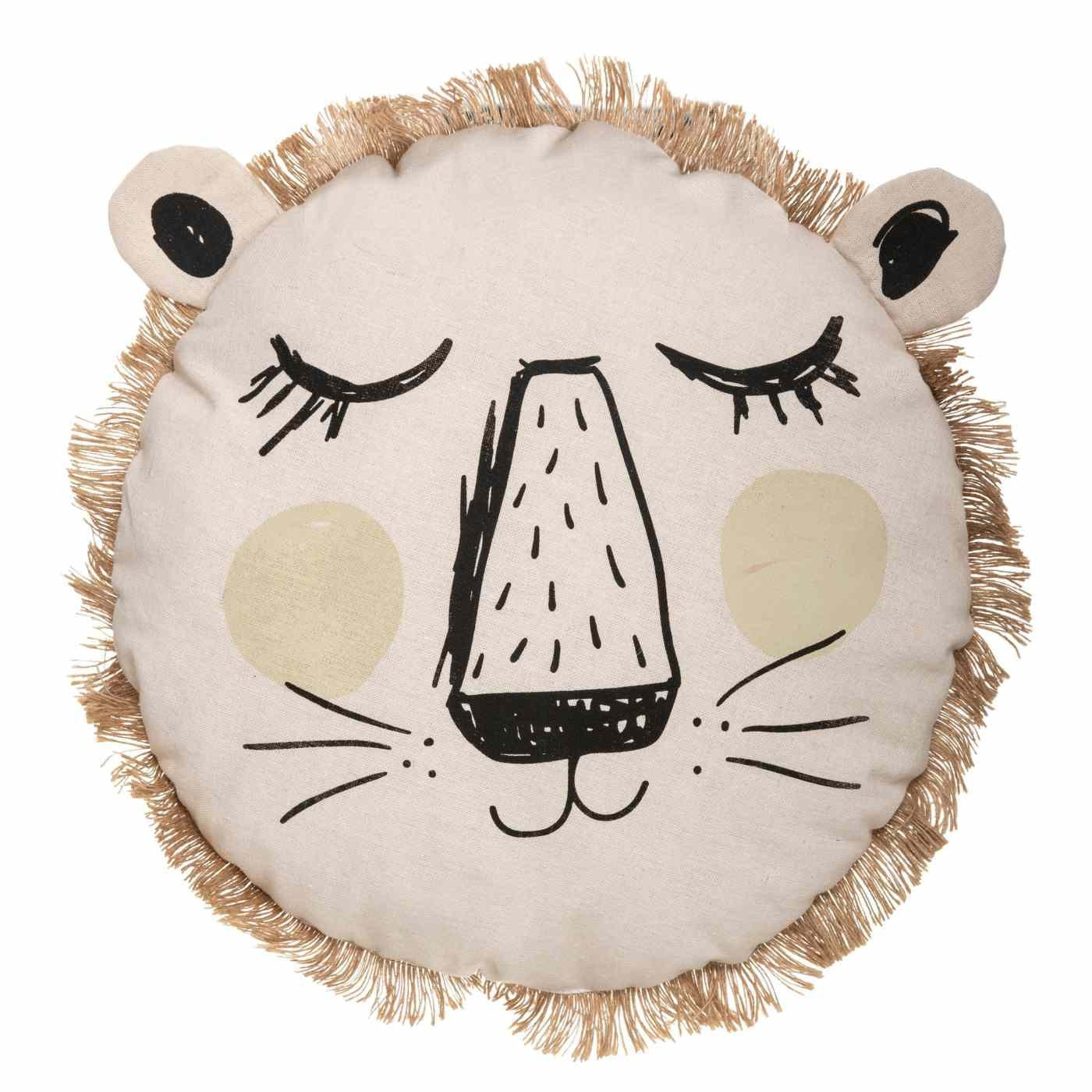 Coussin lion kafi coton 44cm