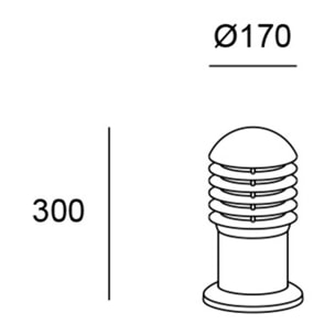 LEDS C4 Baliza Ip66 Balizas Grid 300Mm E27 15W Gris Urbano