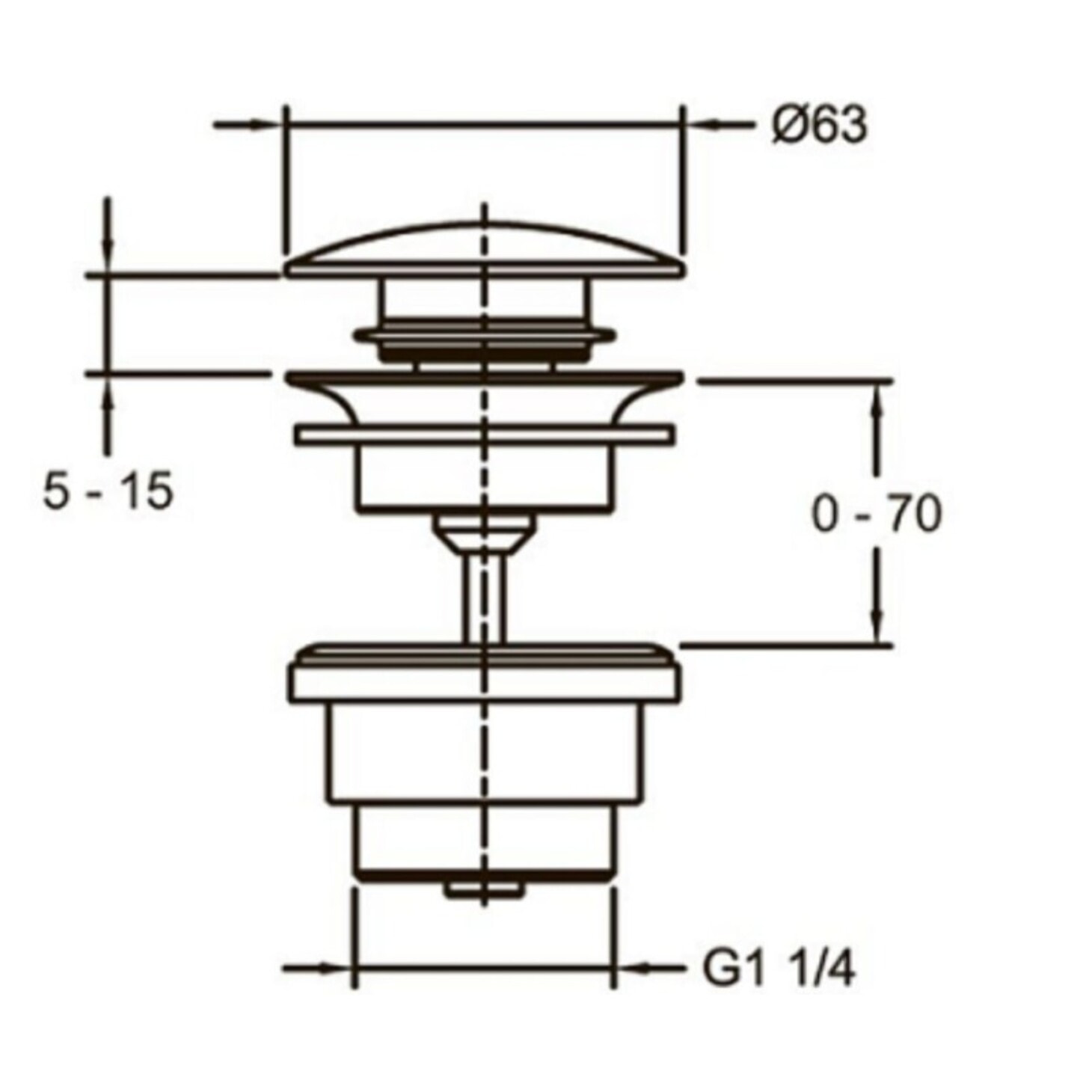 Bonde de vidage click Laiton brossé