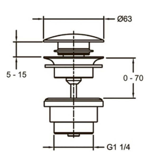 Bonde de vidage click Laiton brossé