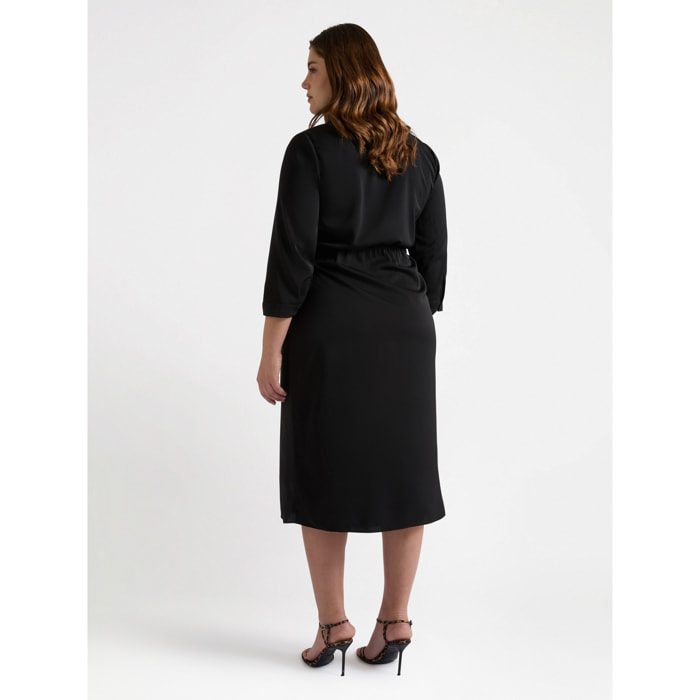 Fiorella Rubino - Vestido cruzado - JOY - Negro