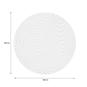 Tapis rond intérieur motifs ondulations en relief créme CHUCK