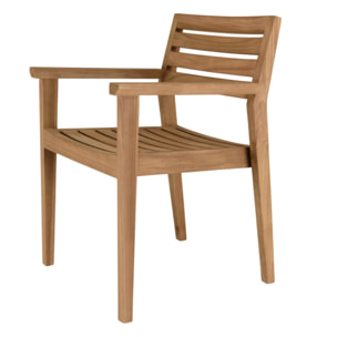 KALLY - Lot de 2 fauteuils de jardin en bois teck