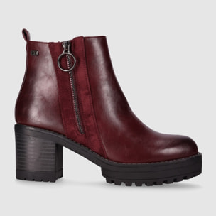 Botines - Vino - Tacón: 6 cm