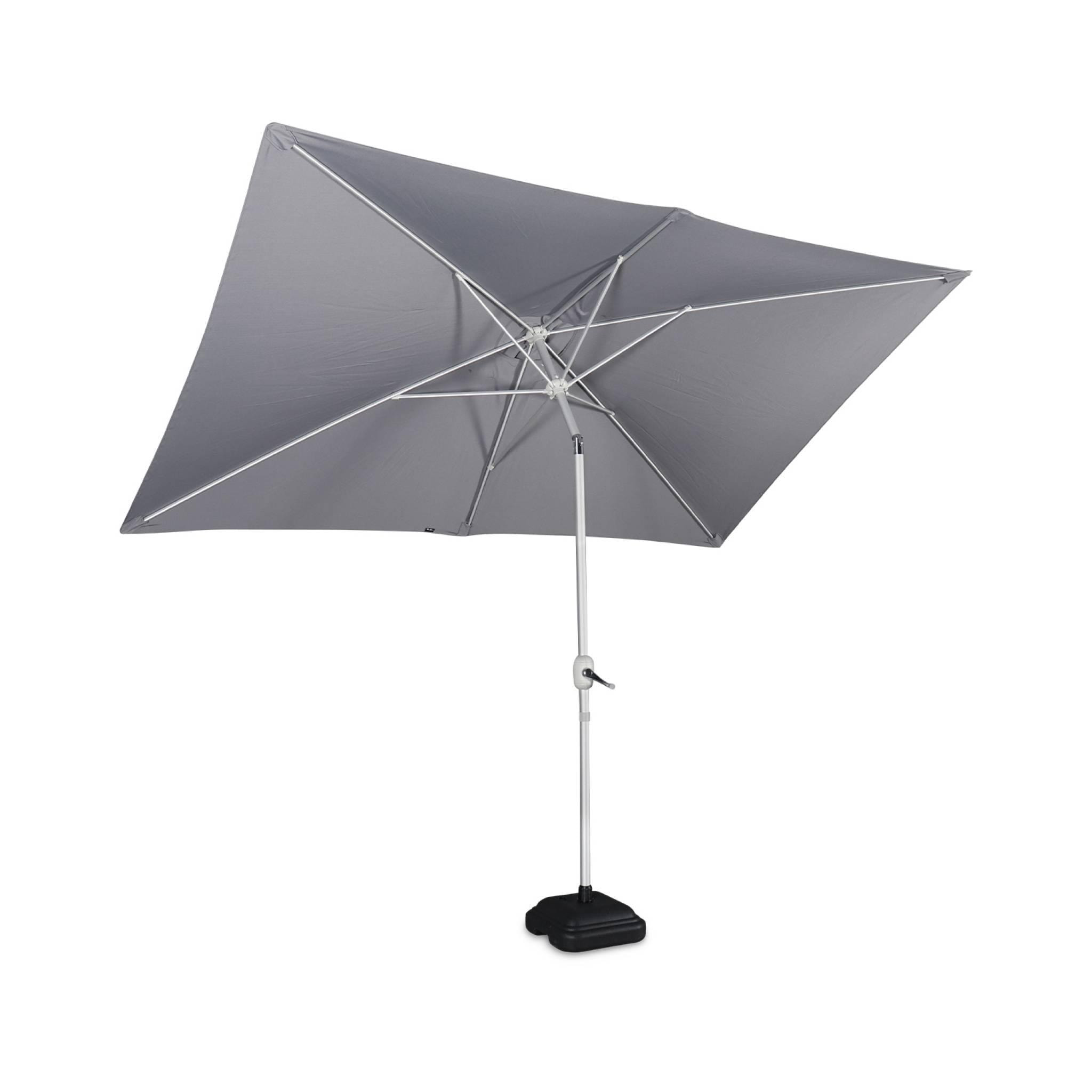 Parasol Rectangulaire Alice's Garden 2x3m - Mât Aluminium Orientable Avec Manivelle - Pour Terrasse Et Jardin