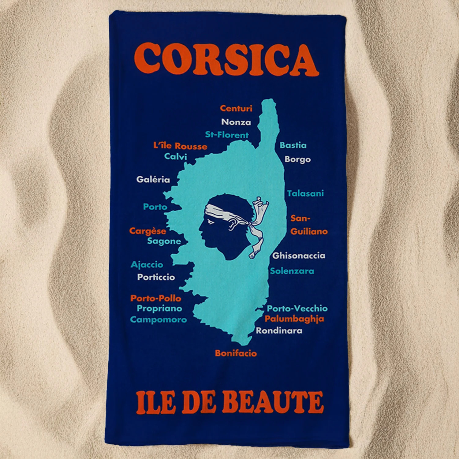 Serviette de plage microfibre - Insula - 90x170cm - 250g/m²