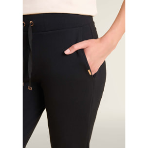 Pantaloni donna dritti in felpa garzata