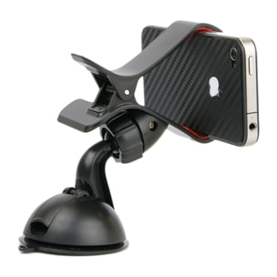 DAM Supporto da Auto a Ventosa con Morsetto Universale 10x7x12 Cm. Colore nero