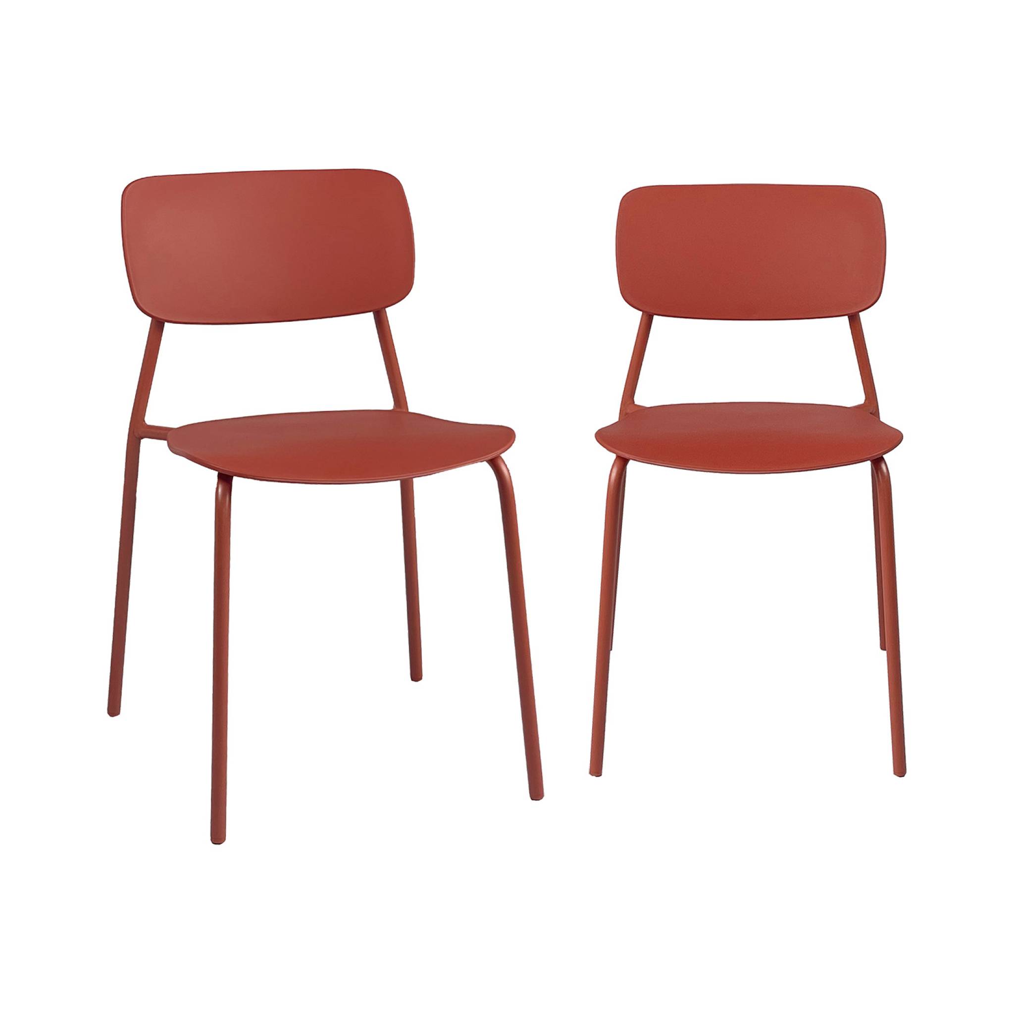 Chaise de jardin empilable acier et plastique (lot de 2) LIVA