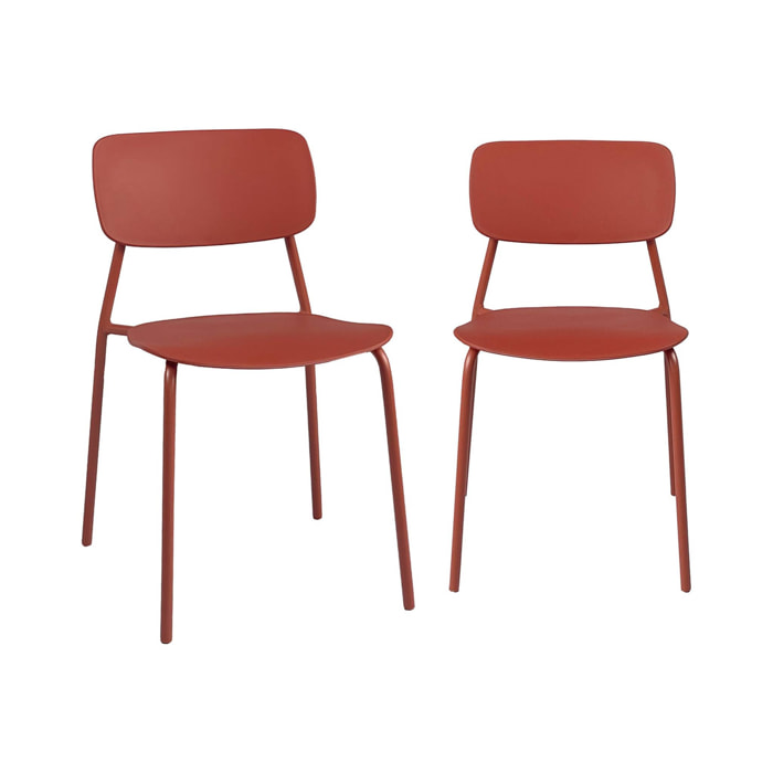 Chaise de jardin empilable acier et plastique (lot de 2) LIVA