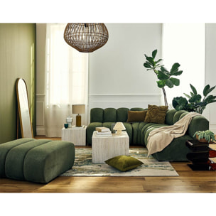 Debbie - canapé modulable d'angle réversible 4 places en tissu texturé - Vert