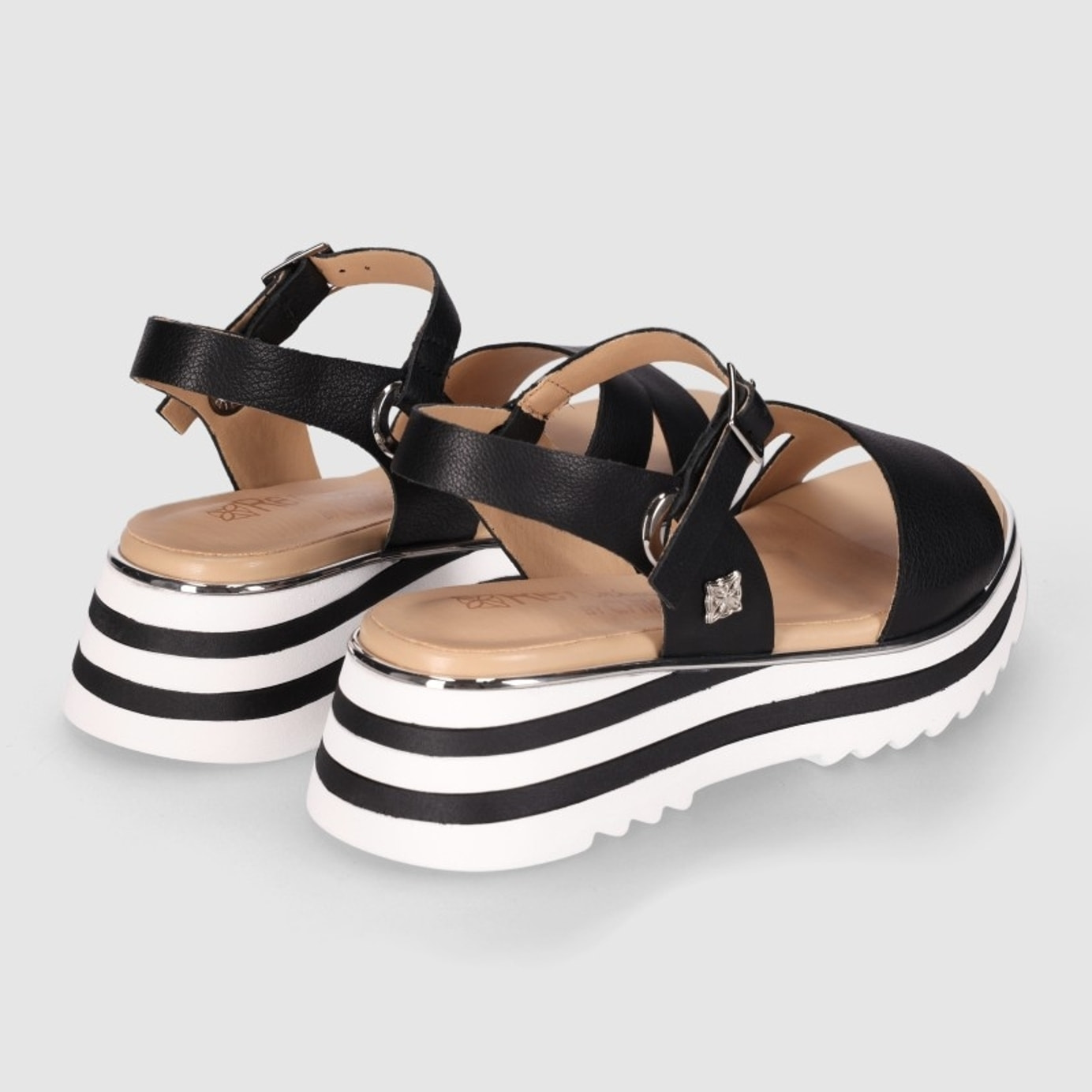 Sandalias de Piel - Negro - Tacón: 5 cm