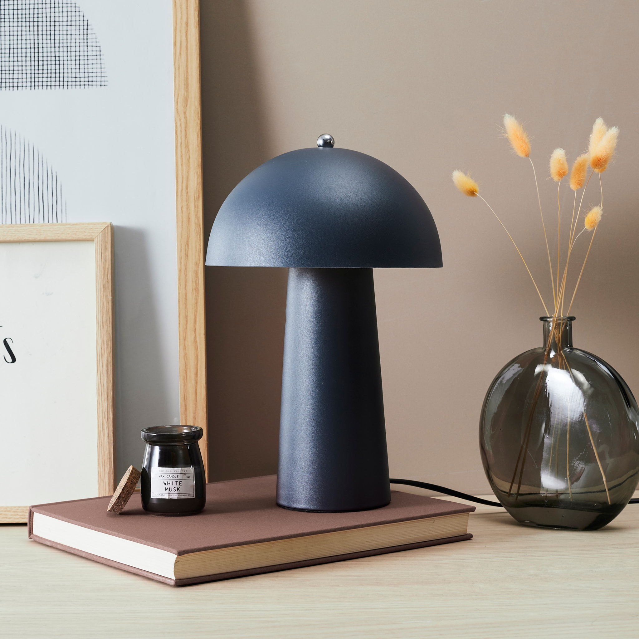 Lampe De Table Champignon Gris