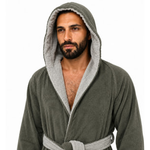 COTONE EGIZIANO Accappatoio Reverse in cotone egiziano 430 gr_Grey