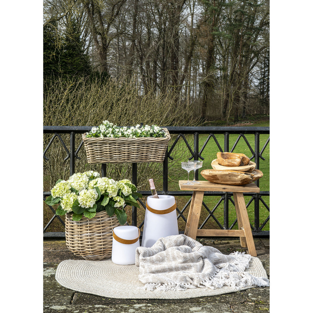 Set 2 cestini Pulo in rattan kubu naturale