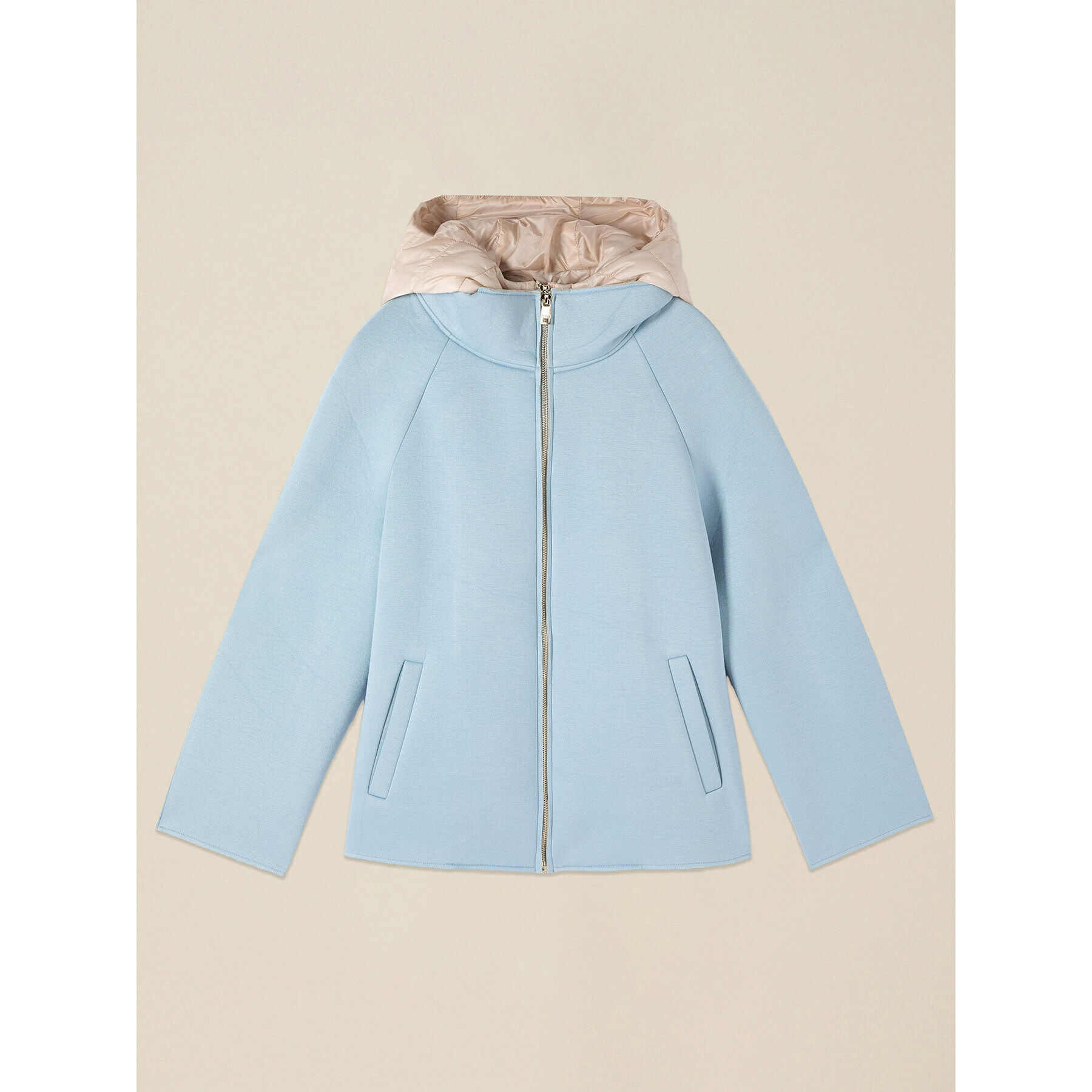 Oltre - Abrigo corto en scuba con partes acolchadas - Light - blue