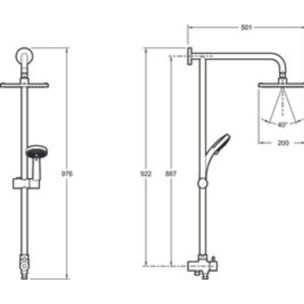 Jacob Delafon - Colonne douche seule inverseur EO - E45893 - CP