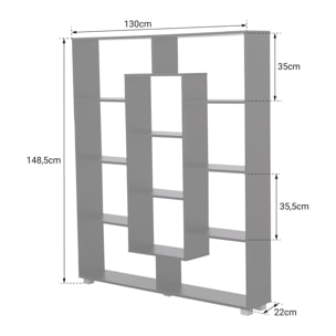 Bibliothèque 11 étagères multiformes noire EMILY