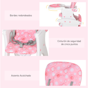 Trona para Bebés 3 Posiciones Ajustables Acolchado Rosa