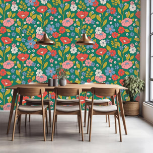 Papier peint panoramique Elise eglantine  Intissé