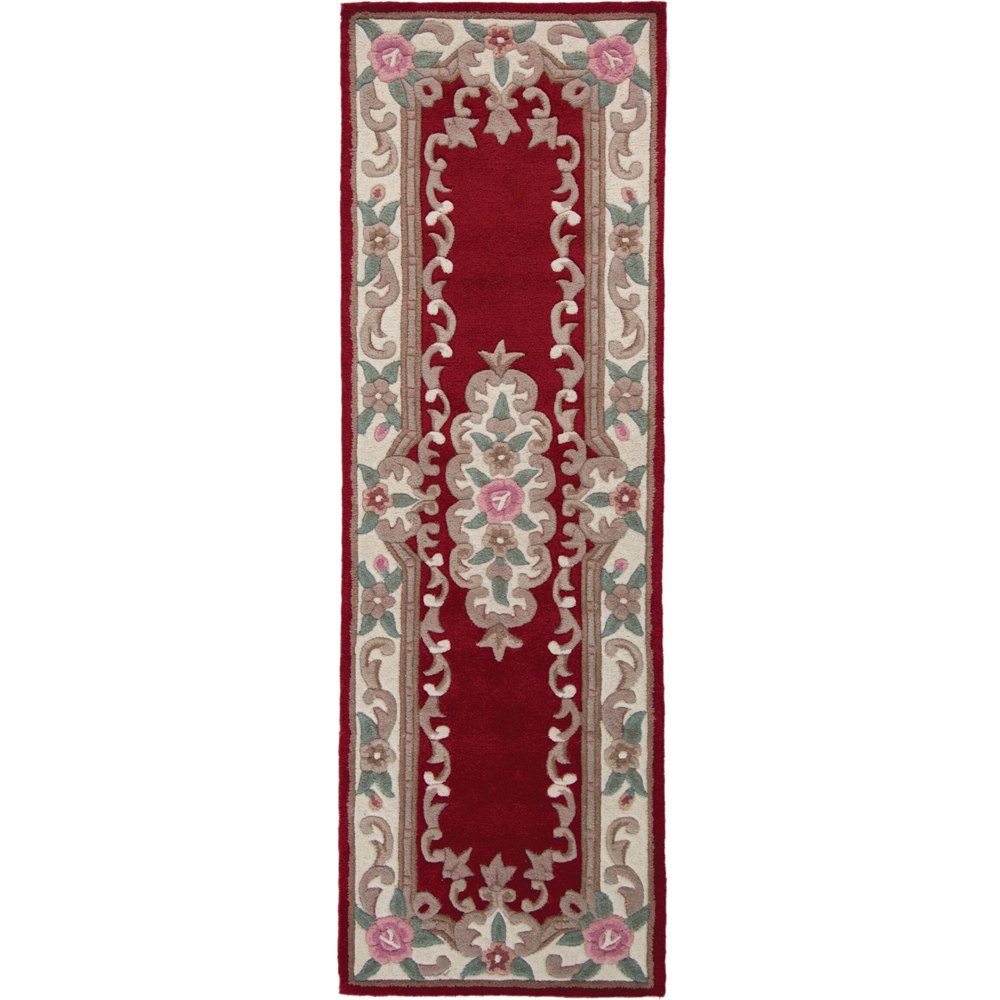 Tapis en laine de couloir AUBUSSON Rouge