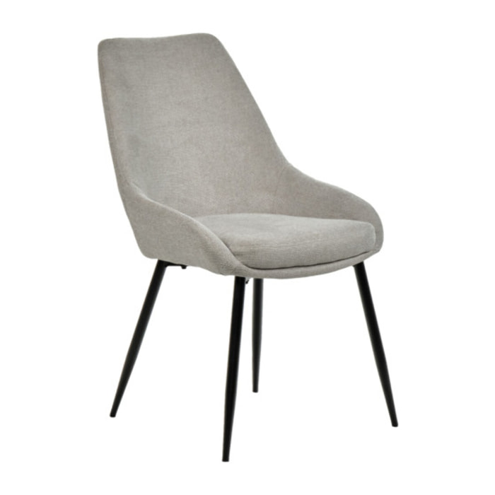 Chaise en tissu avec pieds fins en métal noir - 4 coloris - MONDO