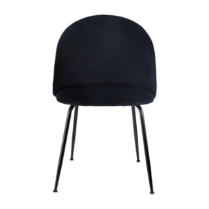Chaise de repas tissu velours dossier capitonné pieds métal – CLEA 2