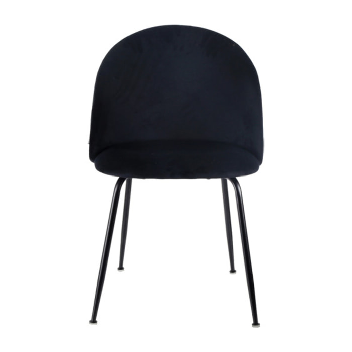 Chaise de repas tissu velours dossier capitonné pieds métal – CLEA 2